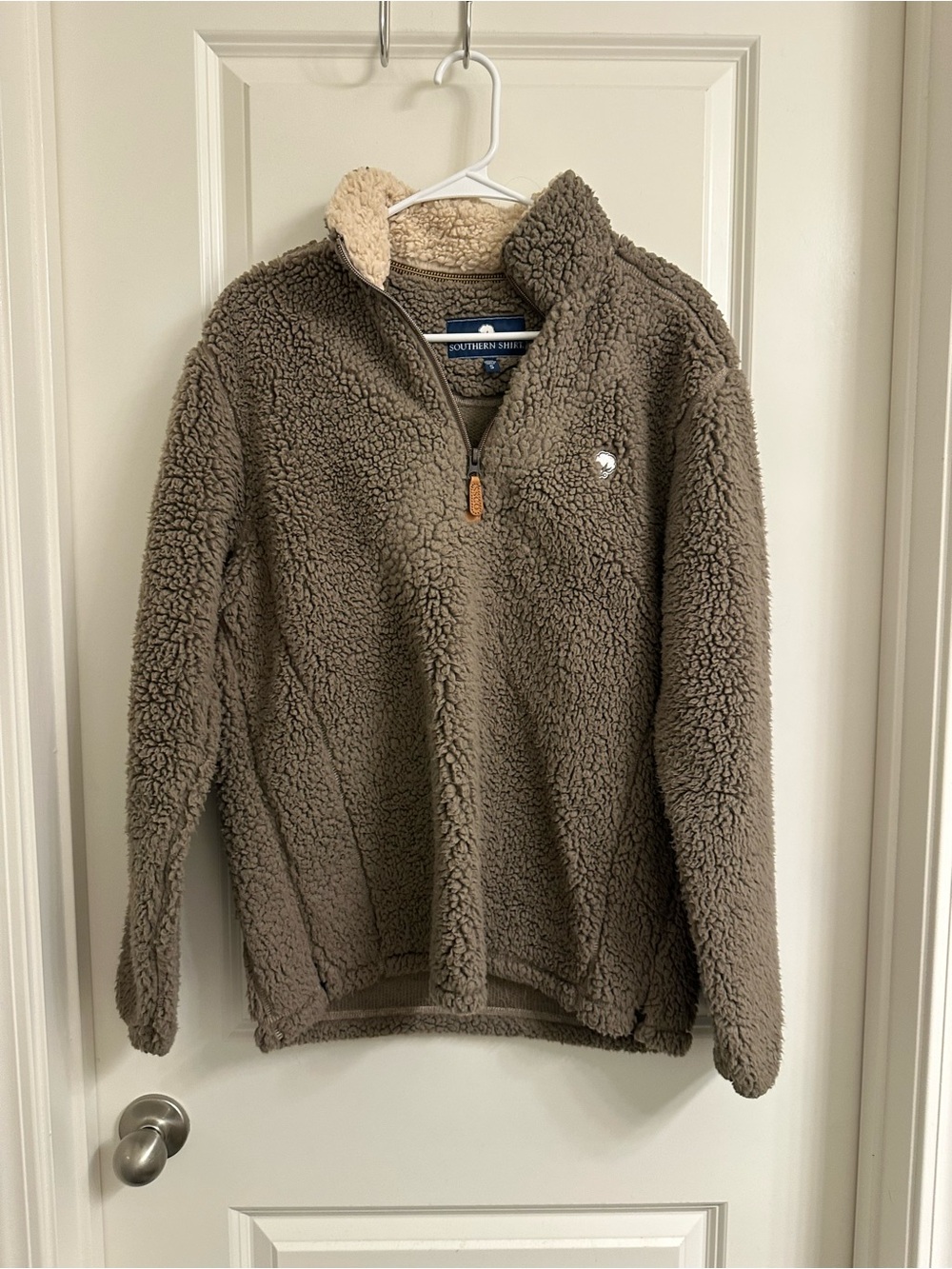 The Southern Shirt Company Men’s Taupe Sherpa Zip Pullover